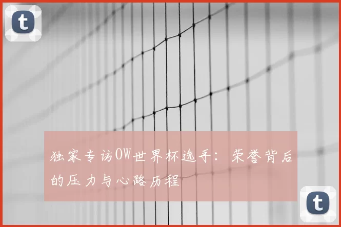 独家专访OW世界杯选手:荣誉背后的压力与心路历程